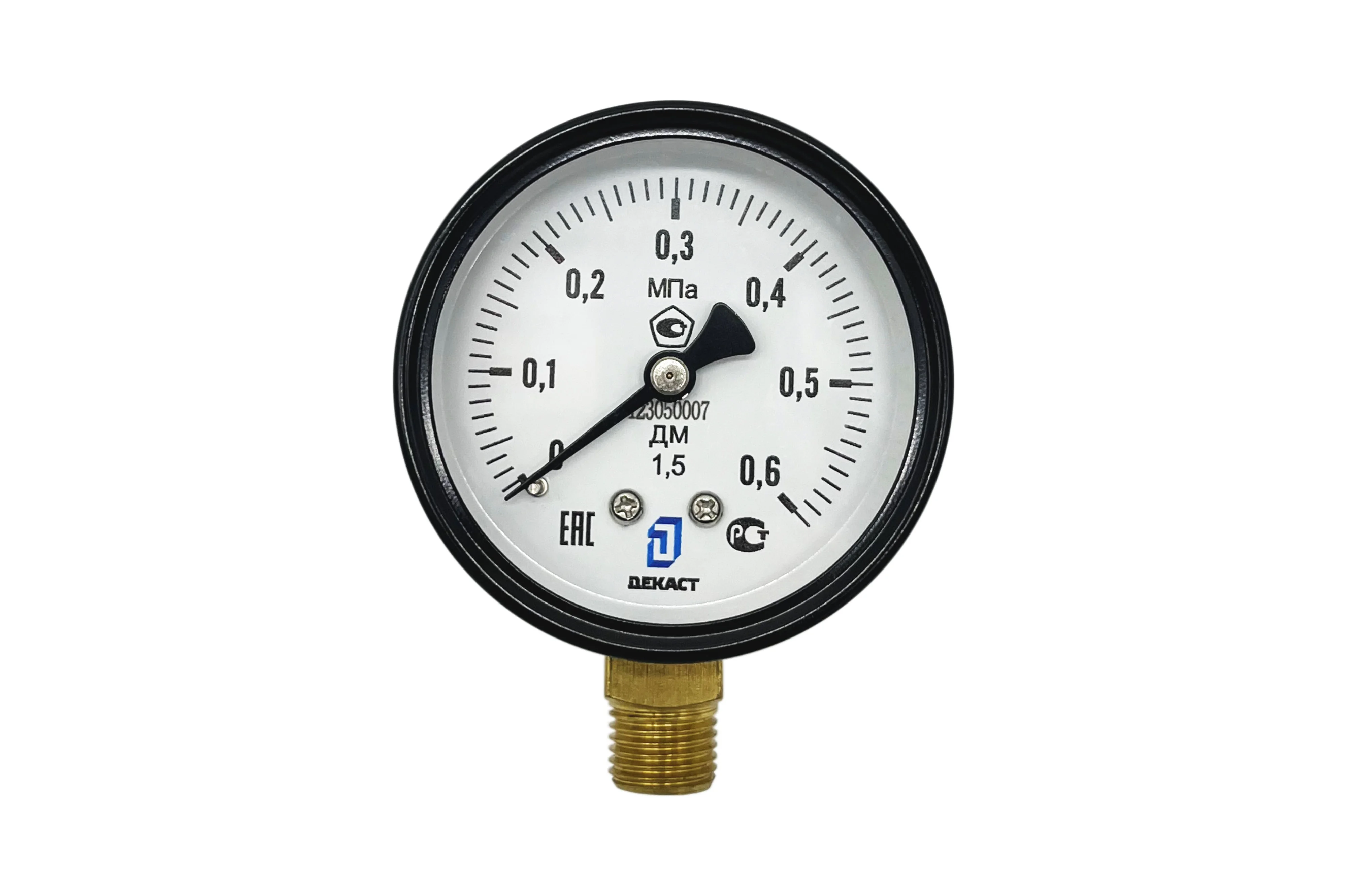 Манометр ДЕКАСТ ДМ 63 0-0,6 МПа-Р-G1/4-1/0