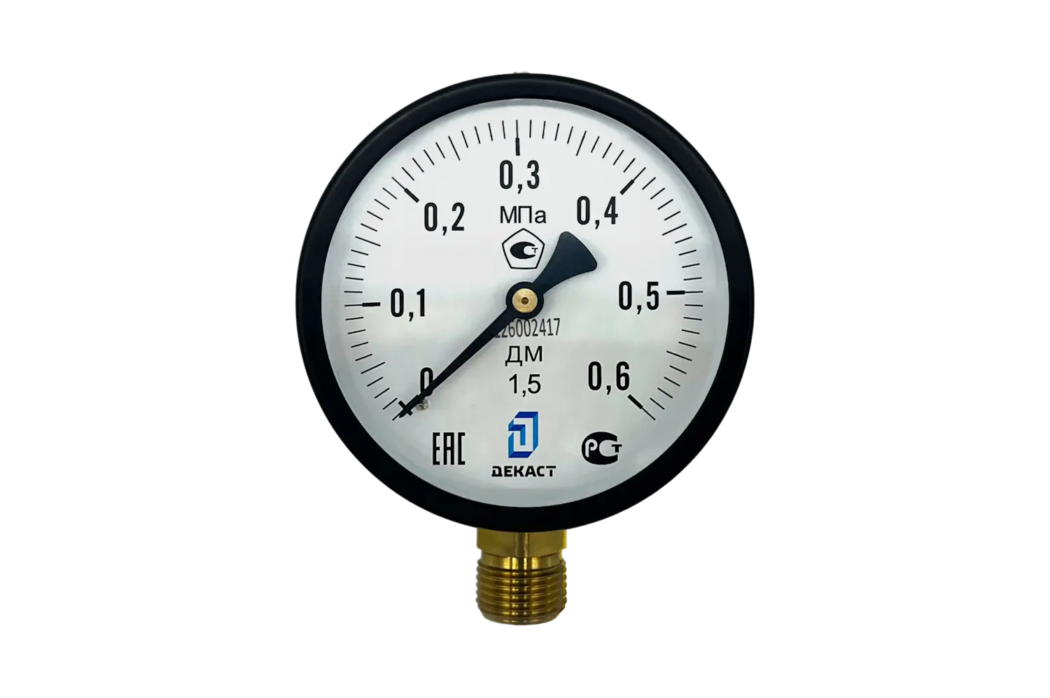 Манометр ДЕКАСТ ДМ 0-0,6МПа-Р-G1/2-1/0